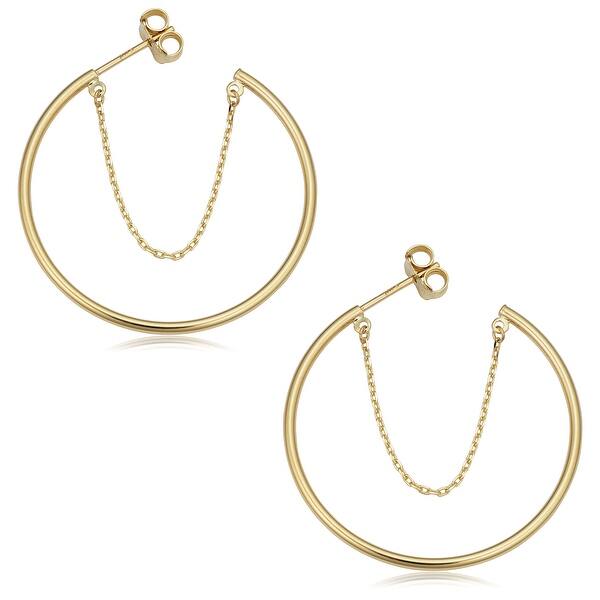 45mm X 45mm 14k 3mm Thick Tri-Color Gold Diamond-Cut Hoop Earrings, 45mm X 45mm 14k 3mm Thick Tri-Color Gold Diamond-Cut Hoop Earrings,