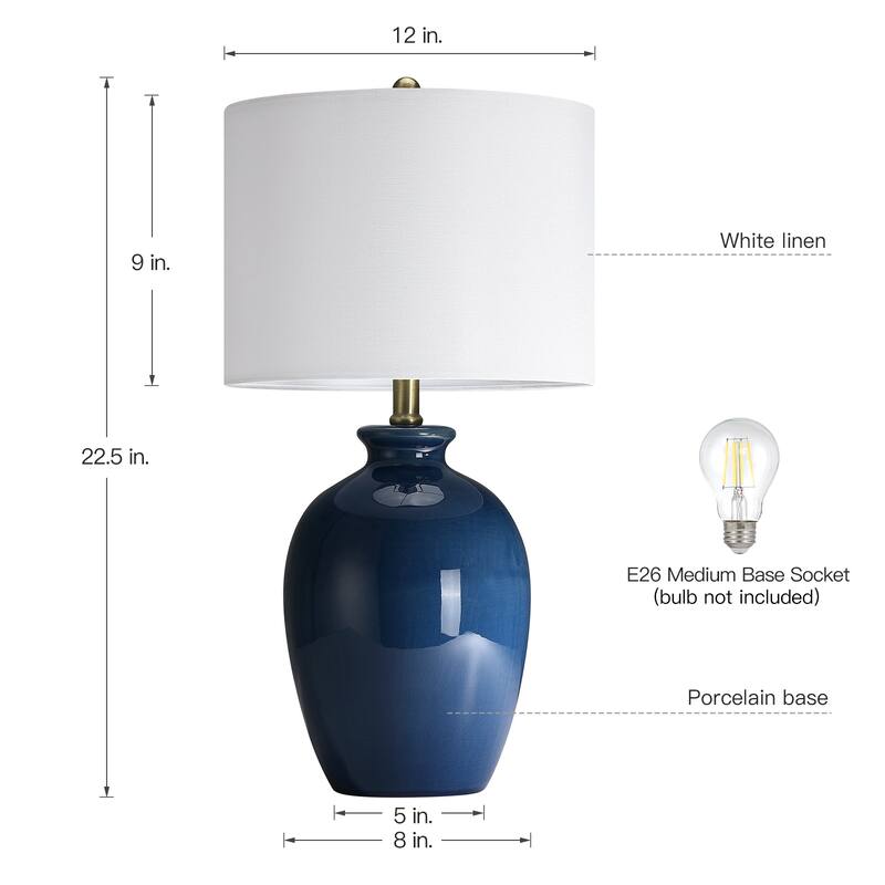 Ceramic Table Lamp with White Shade