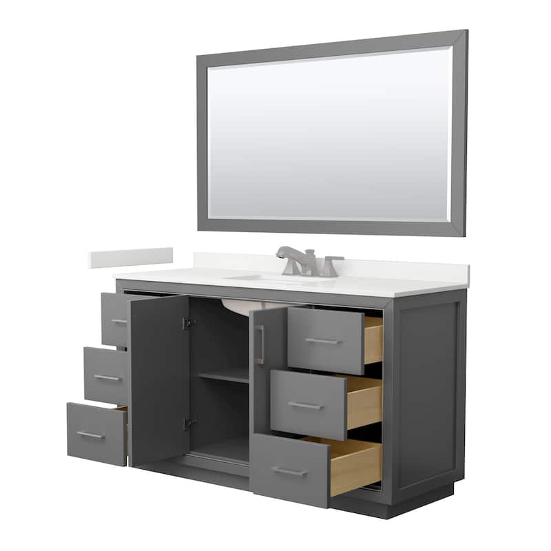 Wyndham Collection WCF111160S-QTZ-US3M58 Icon 60" Free Standing Single