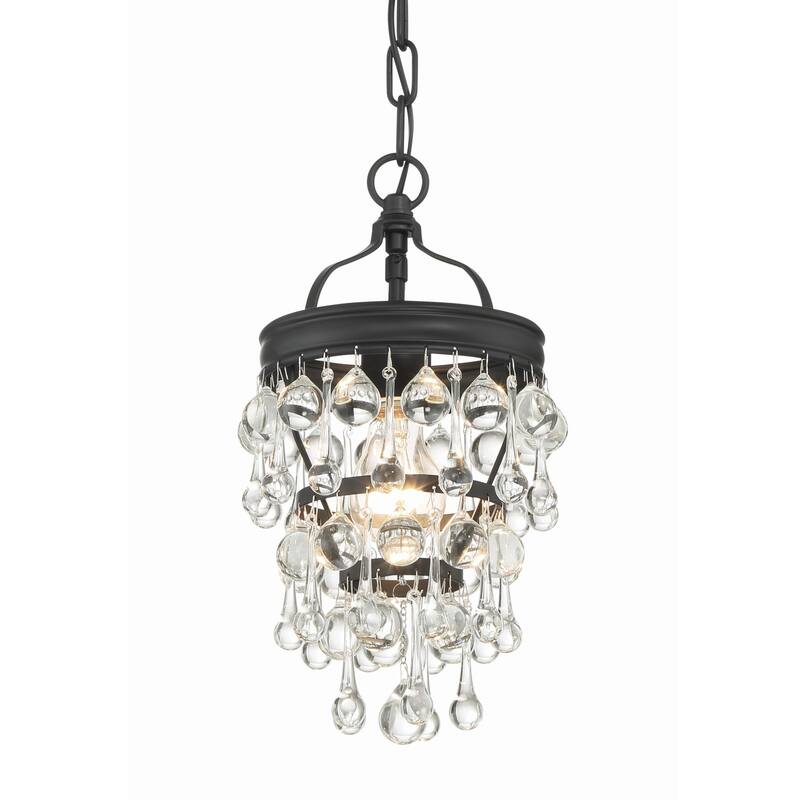 Crystorama Lighting Group Calypso Single Light 7-1/2" Wide Chandelier - Matte Black