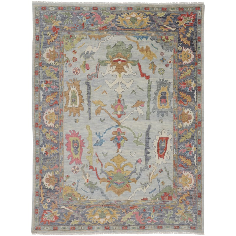 Grand Bazaar Larson Hand Knotted Persian Traditional Area Rug - 5'6" x 8'6" - Blue/Gray/Gold