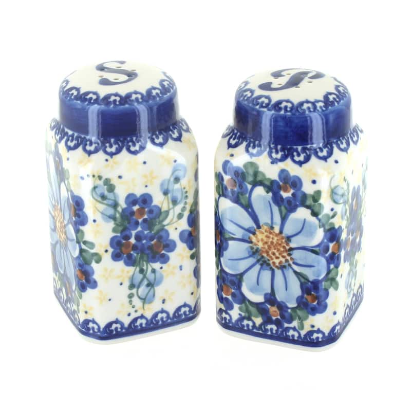 Blue Rose Polish Pottery 320 Vena Large Salt & Pepper Shakers