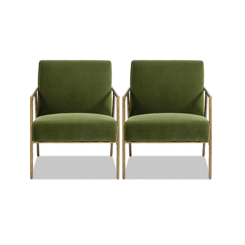 Aerin 24.5" Hammered Brass Velvet Accent Arm Chair