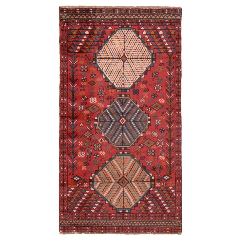 ECARPETGALLERY Hand-knotted Melis Vintage Red Wool Rug - 3'1 x 5'9
