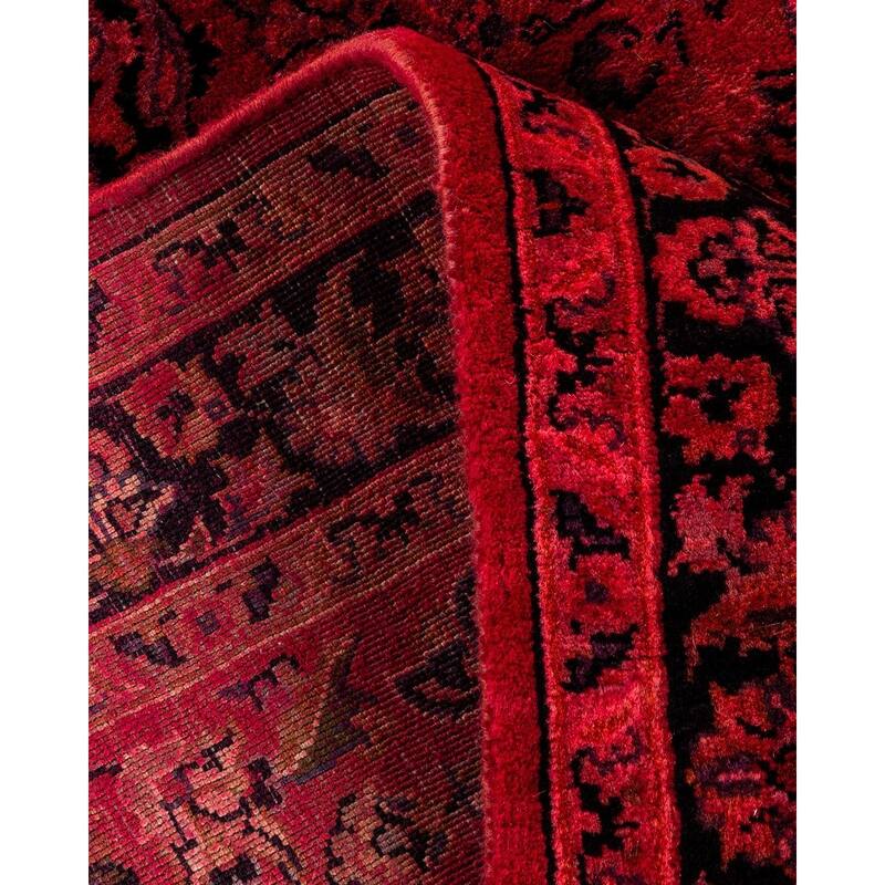 Overton Hand Knotted Wool Vintage Inspired Modern Contemporary Overdyed Pink Runner Rug - 2' 8" x 4' 2"