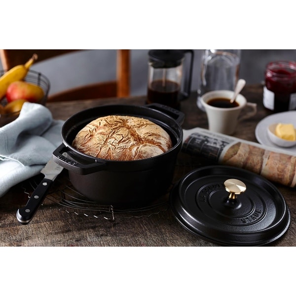 Staub 16cm / 1.25 qt Cast Iron Round Cocotte Pot, Matte Black