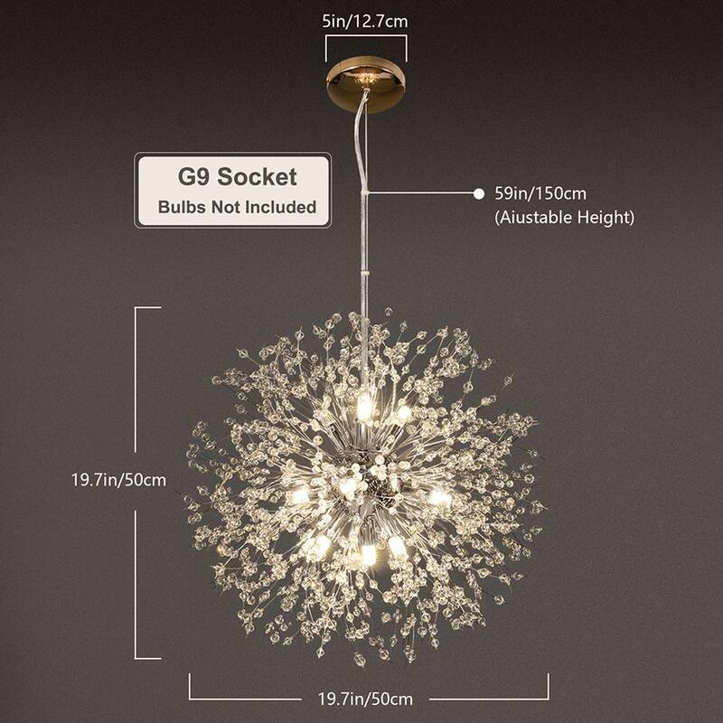 8/9/12/16-Light Modern Linear Sputnik Firework Dandelion Crystal Chandelier