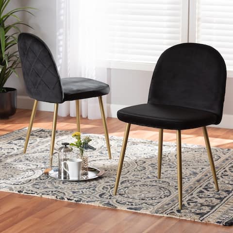 Fantine Modern Luxe & Glam Velvet Upholstered Dining Chair (Set of 2)