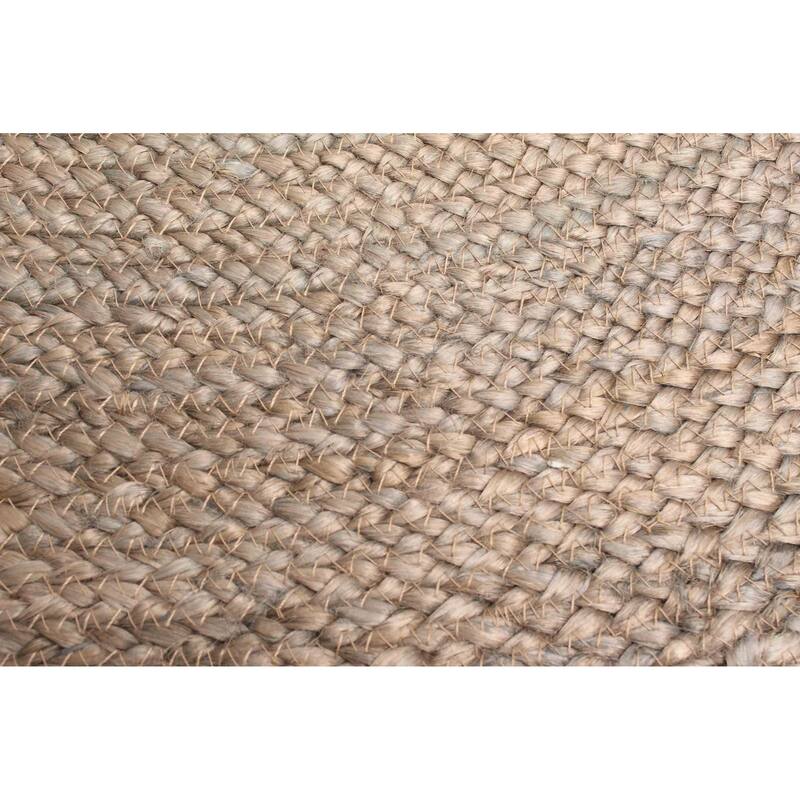 ECARPETGALLERY Braided Weave Palas Denizli Taupe Jute Rug - 4'0 x 4'0