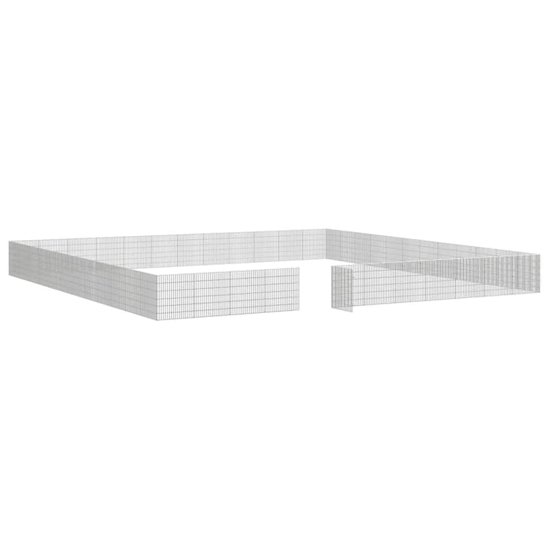 vidaXL Free Range Animal Enclosure Rabbit Hutch Free Range Pen Galvanized Iron
