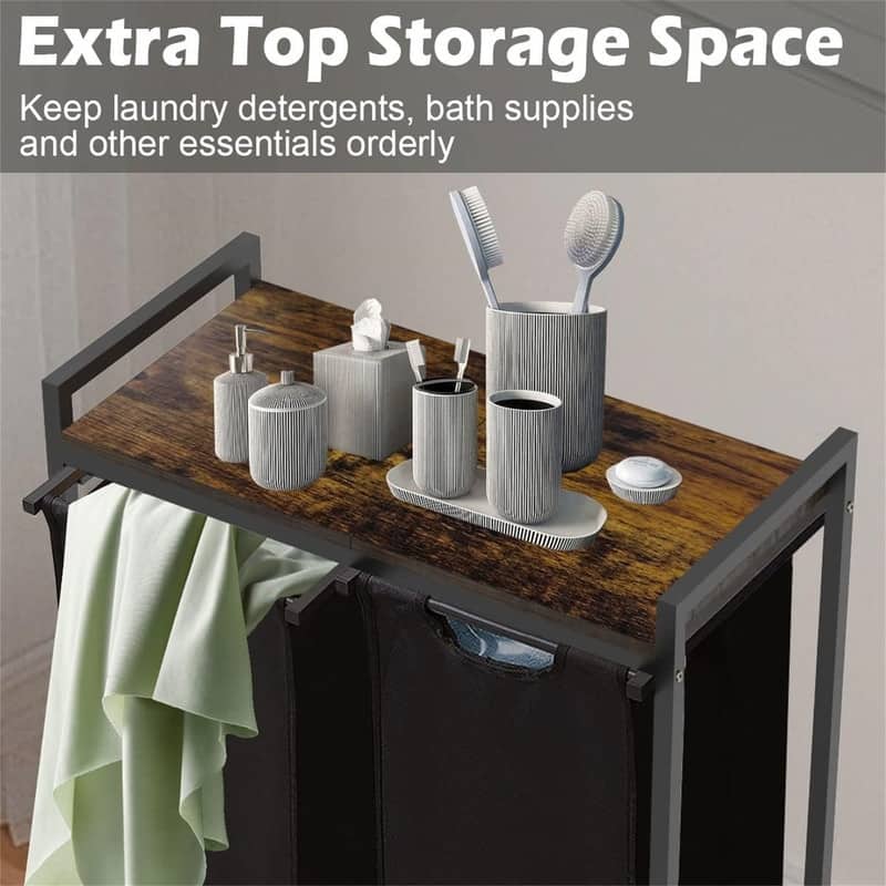 Large Laundry Hamper Sorter with 3 Removable