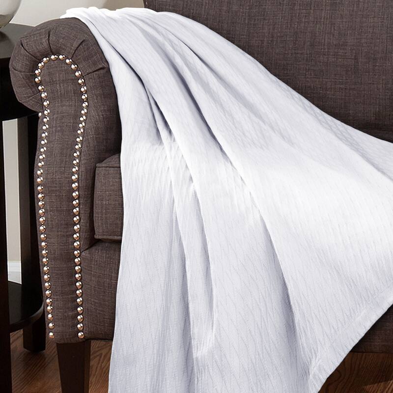 Superior Diamond Weave All-Season Bedding Cotton Blanket