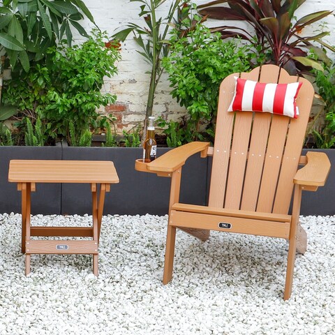 Patio Adirondack Square Wood Folding Outdoor Side Table