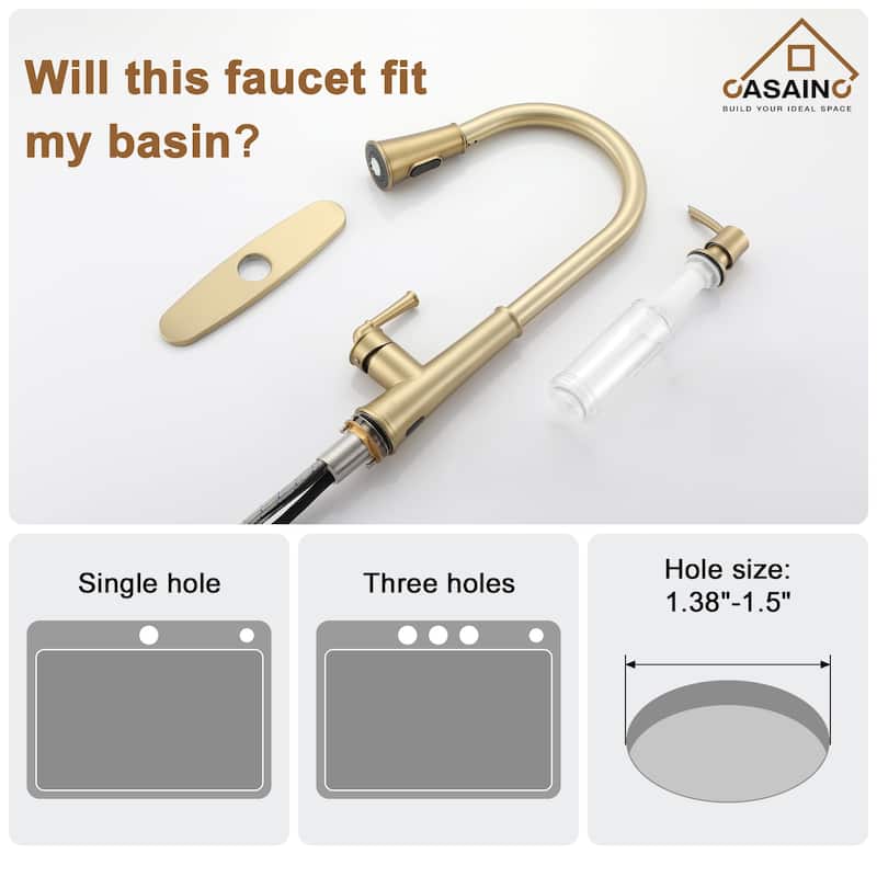 Pull Down Sprayer Kitchen Faucet with Touchless Sensor