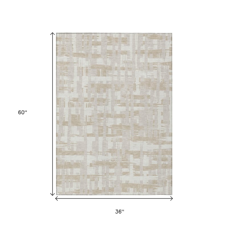 HomeRoots Striped Transitional Rectangle Outdoor Rug