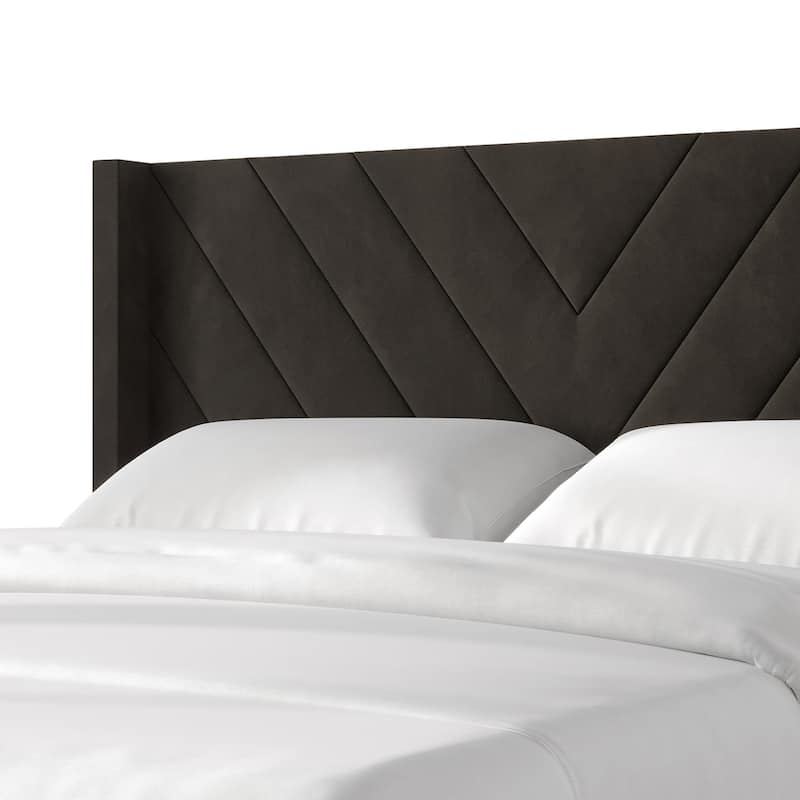 CraftPorch Sophisticated Wingback Upholstered Velvet Bed