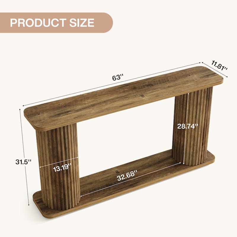 Extra Long Console Table, 63" Behind Couch Sofa Entryway Foyer Accent Table for Hallway Entrance Living Room