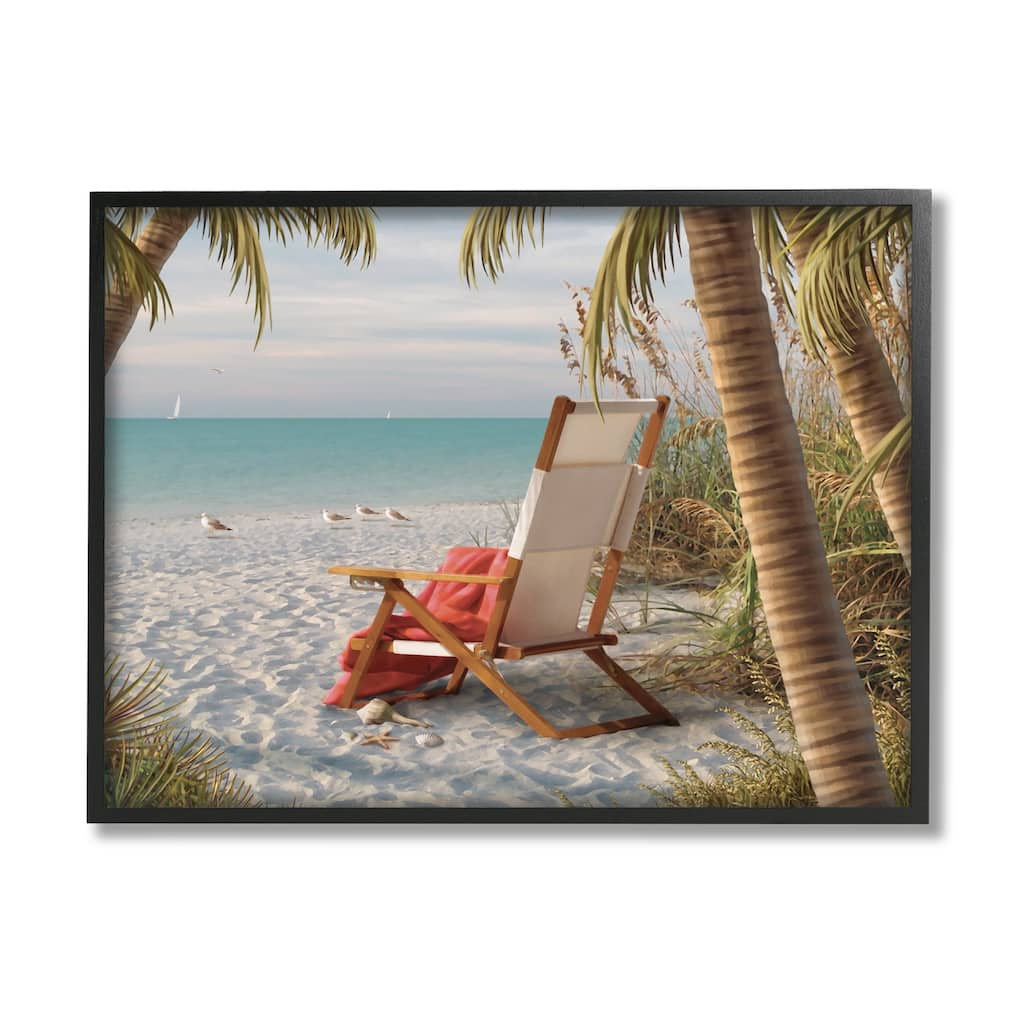 Stupell Tropic Breeze Beach Landscape Framed Giclee Art by Alan Giana