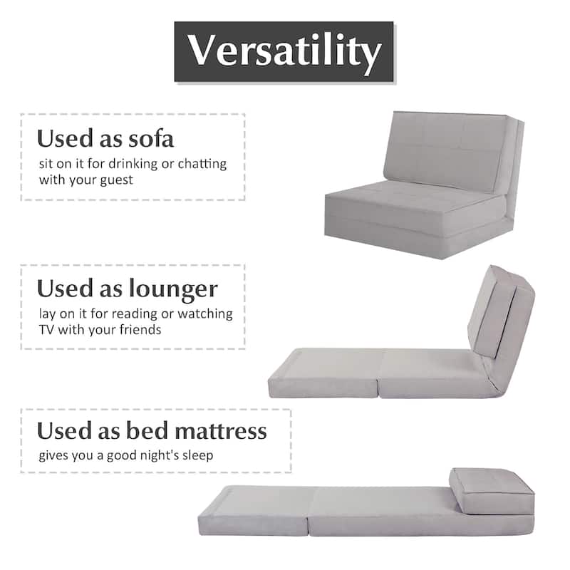 Costway Convertible Fold Down Chair Flip Out Lounger Sleeper Bed Couch