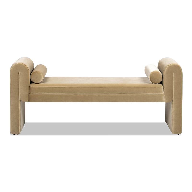 Mason 60.5" Transtional Velvet Upholstered Arched Arm Entryway Bench