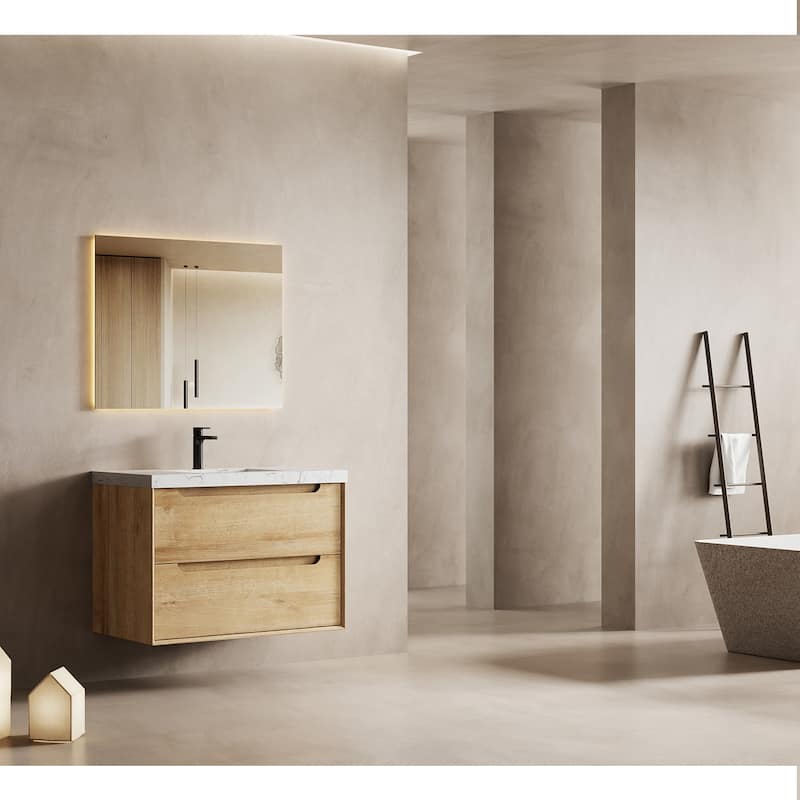 Prismis 36" 48" Wall-Mount Premium Bathroom Vanity with Upgraded Top