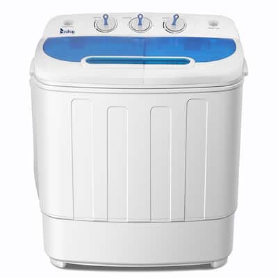 13.4 lbs Semi-automatic Compact Twin Tub Washing Machine with Built-in Drain Pump