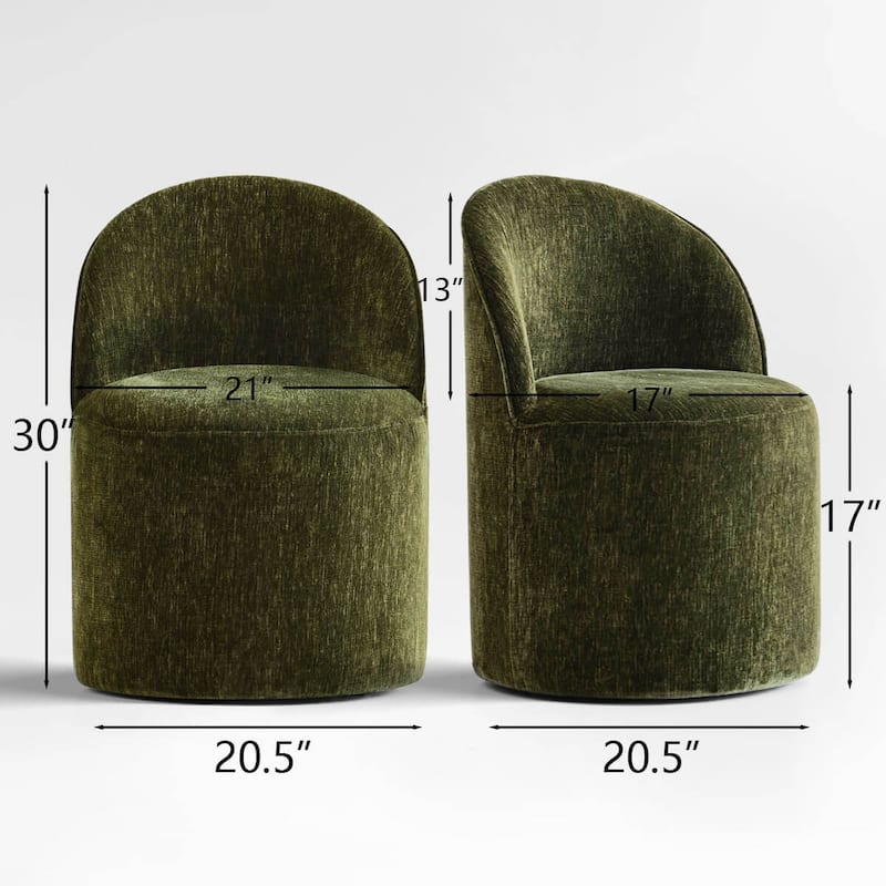 Upholstered Chenille Office Chair with Wheels