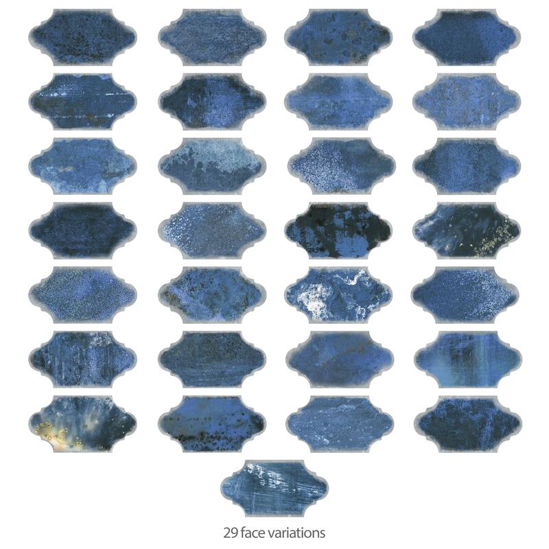 Merola Tile Dorne Provenzal Blue 6-1/4" x 12-3/4" Porcelain Floor and Wall Tile