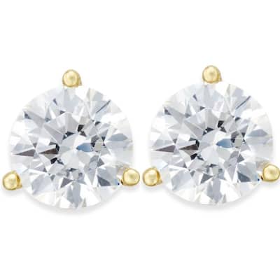 1/3ct Round Genuine Diamond Martini Studs Yellow Gold