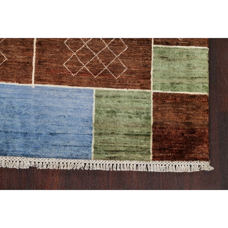 Geometric Gabbeh Kashkoli Oriental Area Rug Wool Hand-knotted Carpet - 3'10" x 6'5"