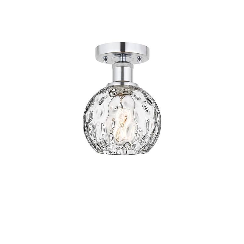 Innovations Lighting Edison Athens Water Glass - 1 Light 6" Semi-Flush Mount - Clear Water Glass/Polished Chrome