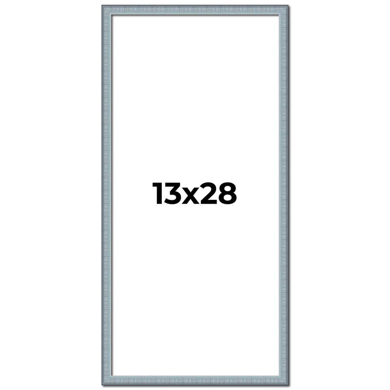 13x28 Frame Rustic Sky Blue Solid Wood Picture Frame | 0.75 Inch