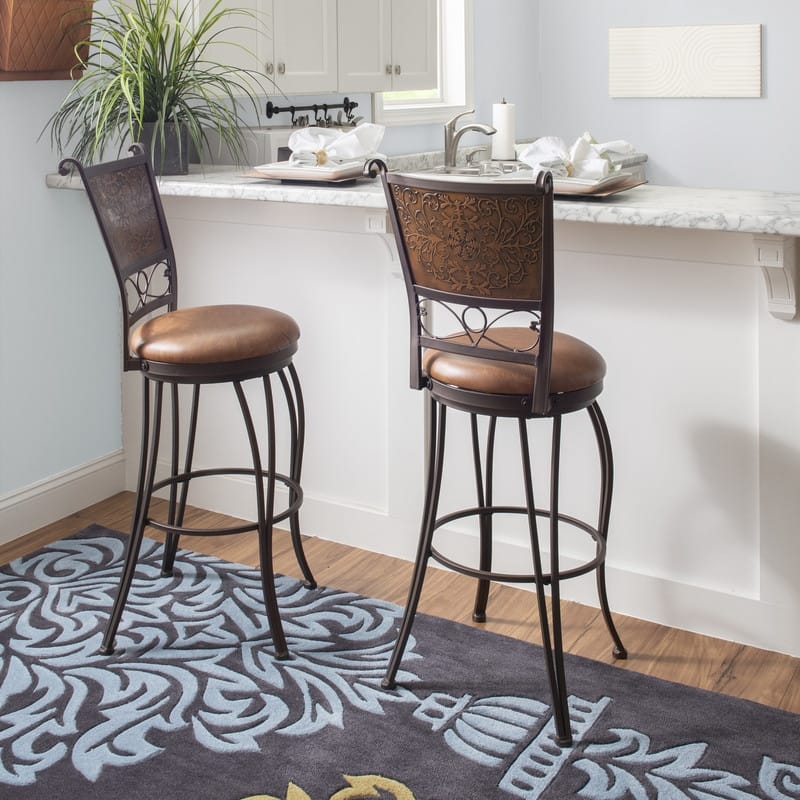 Bailey Stamped Back 30-inch Bar Stool