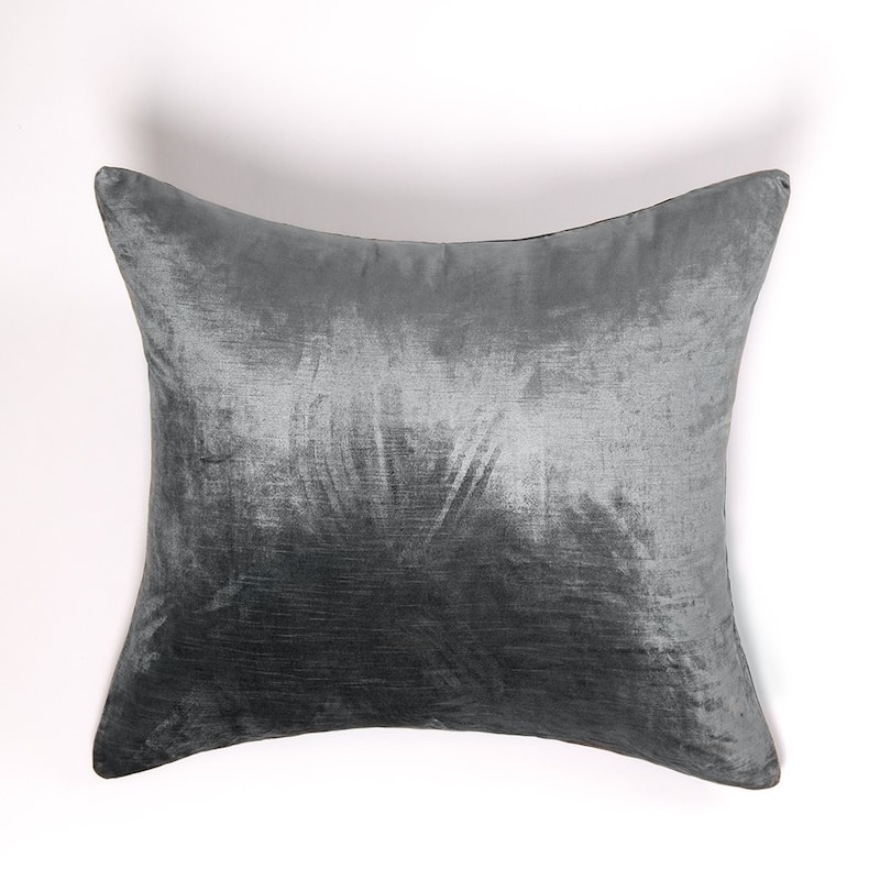 Lia Rayon Velvet Sham, Steel Blue, Euro