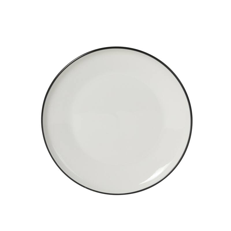 Gibson Home Havenstone 12-Piece Porcelain Dinnerware Set - Plates & Bowls, Classic White Everyday Dish Set