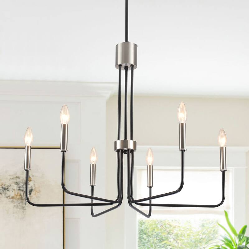 6-Light Candle Style Modern Chandelier for Dining Room