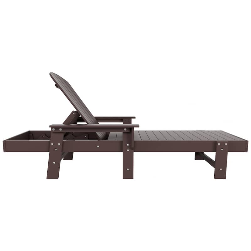 Polytrends Altura Poly Eco-Friendly All Weather Reclining Chaise Lounge with Arms