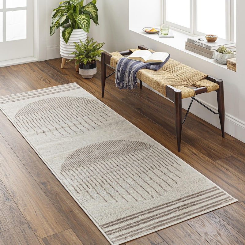 Livabliss Floransa Minimalist Ombre Area Rug - Beige/Cream - 2' 7" x 10'