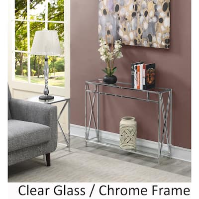 Convenience Concepts Oxford Chrome Console Table with Shelf