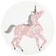 preview thumbnail 47 of 68, SAFAVIEH, Carousel Kids Mareke Unicorn Rug 5'3" Round - Ivory/Pink