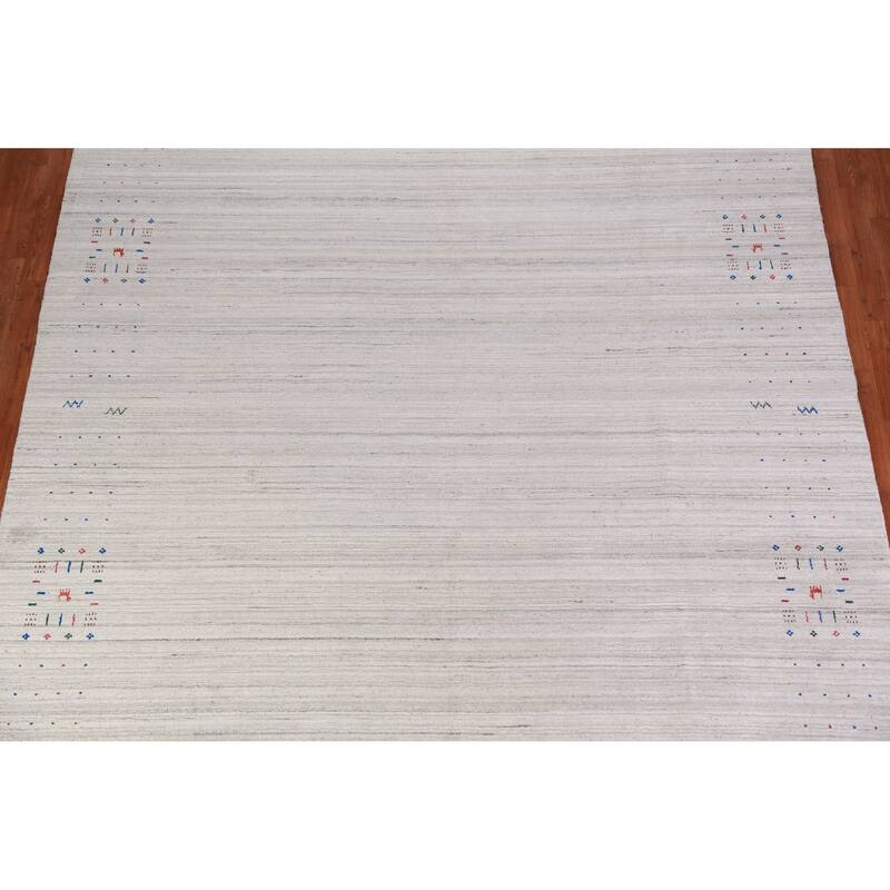 Gabbeh Indian Area Rug Handmade Living Room Silk Carpet - 8'11" x 11'7"