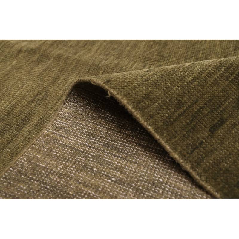 ECARPETGALLERY Hand-knotted Pak Finest Gabbeh Dark Olive Green Wool Rug - 9'0 x 12'3