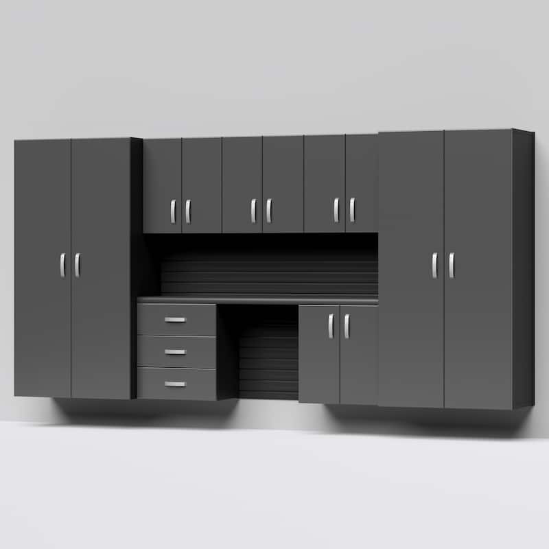Flow Wall 8 Piece PVC Indoor Cabinet Deluxe Workstation