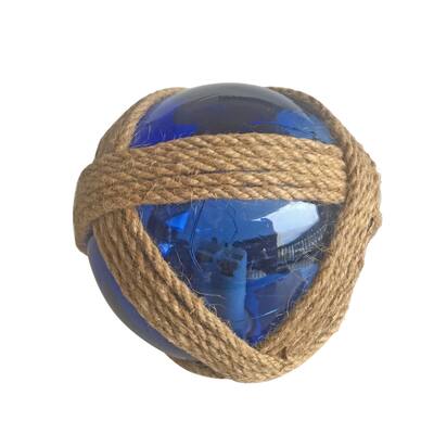 6" GLASS DARK BLUE BALL with Light-Up LED LIGHT