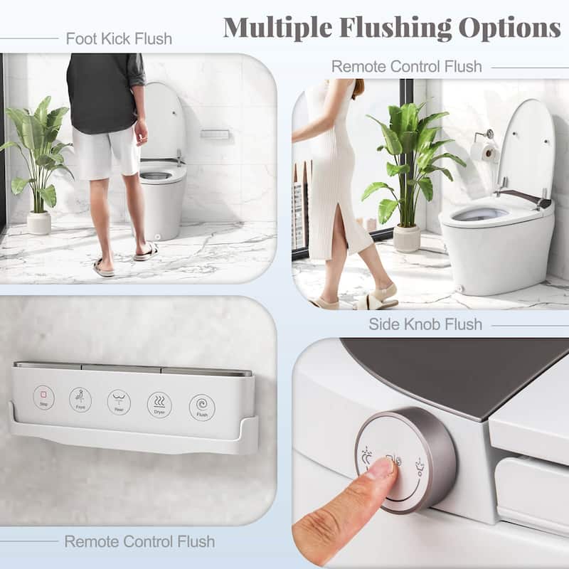 Costway Smart Toilet with Adjustable Heated Seat Dryer Night Light - See Details