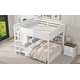 preview thumbnail 21 of 32, Queen over Queen Wood Bunk Bed with Storage Cabinets and USB Ports,Vintage Modern Design