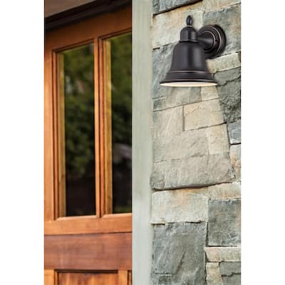 Westinghouse Roosevelt One-Light Outdoor Wall Lantern, Amber Bronze Finish with Highlights on Steel