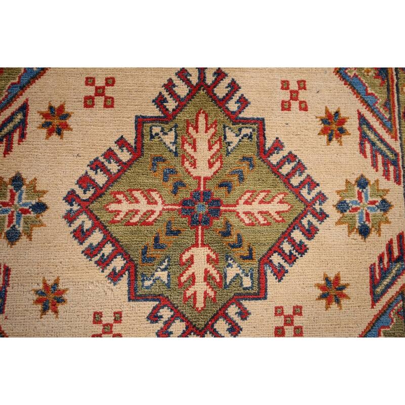 Handmade Kazak Oriental Accent Rug Handmade Wool Carpet - 3'2" x 5'1"
