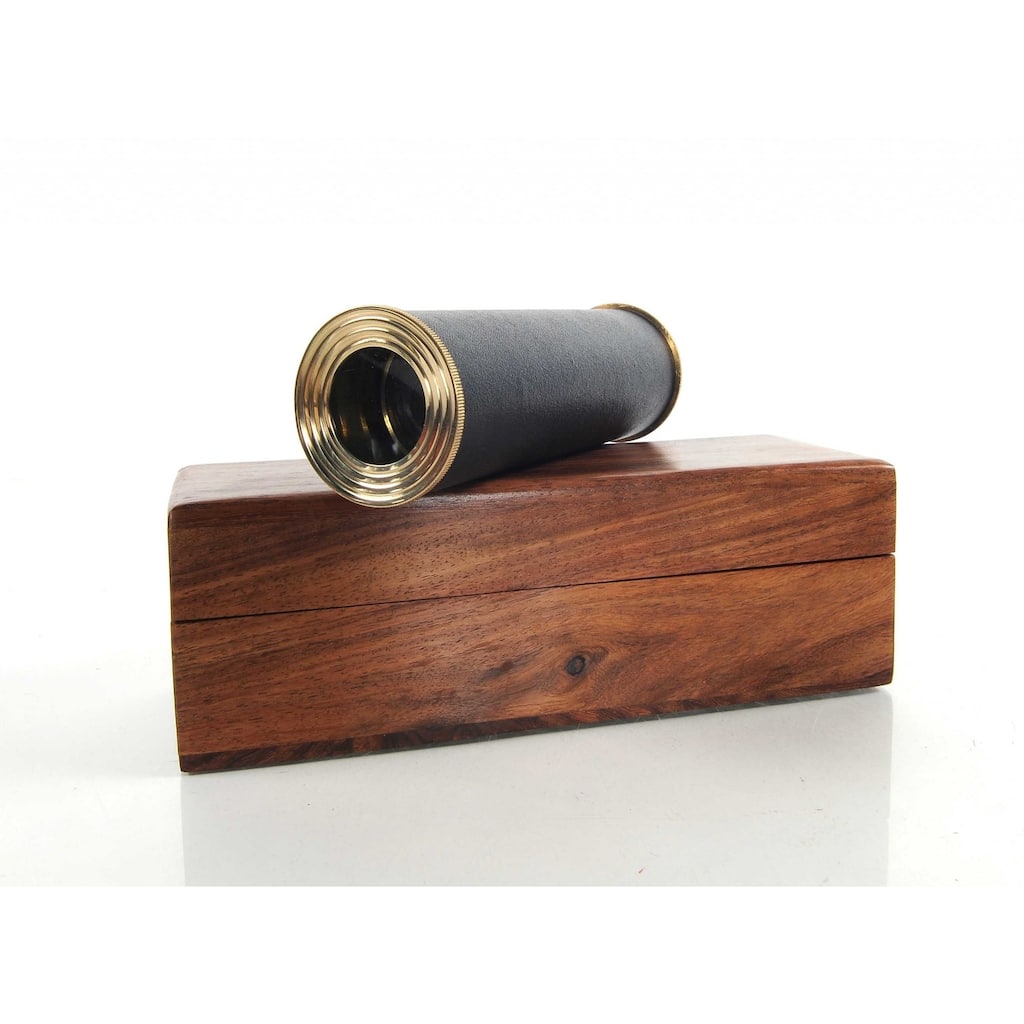 HomeRoots 1.5" X 15" X 1.5" Handheld Telescope In Wood Box - 1.5' X '1.5' X '15