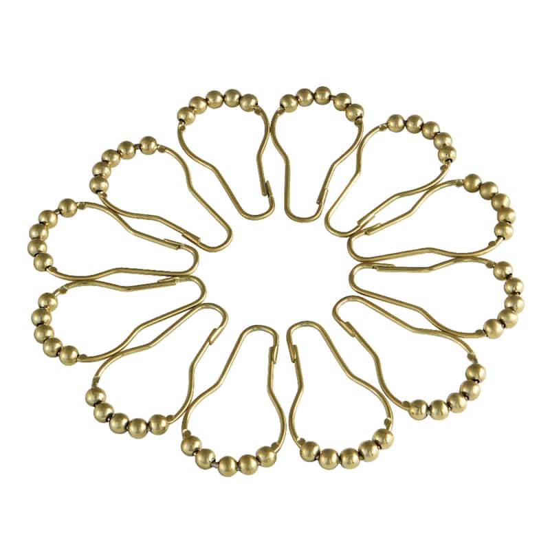 Kingston Brass Edenscape Roller Ball Shower Curtain Rings (12 pcs/set) - Brushed Brass